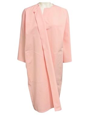 SOFIE D'HOORE LIGHT PINK COTTON CANVAS MID-LENGTH OPEN FRONT COAT